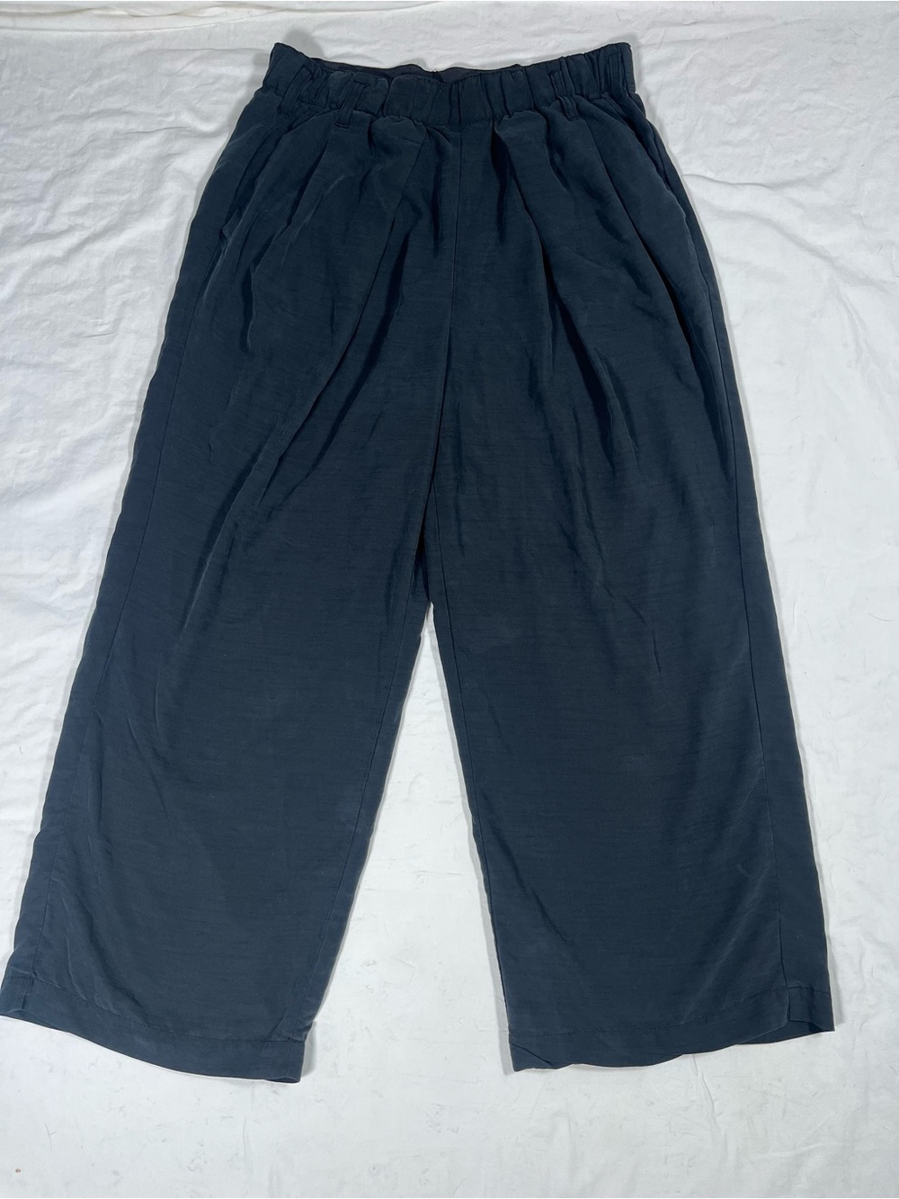 Free People Wide Leg Elastic Waist Black Flowy Pants Size Medium